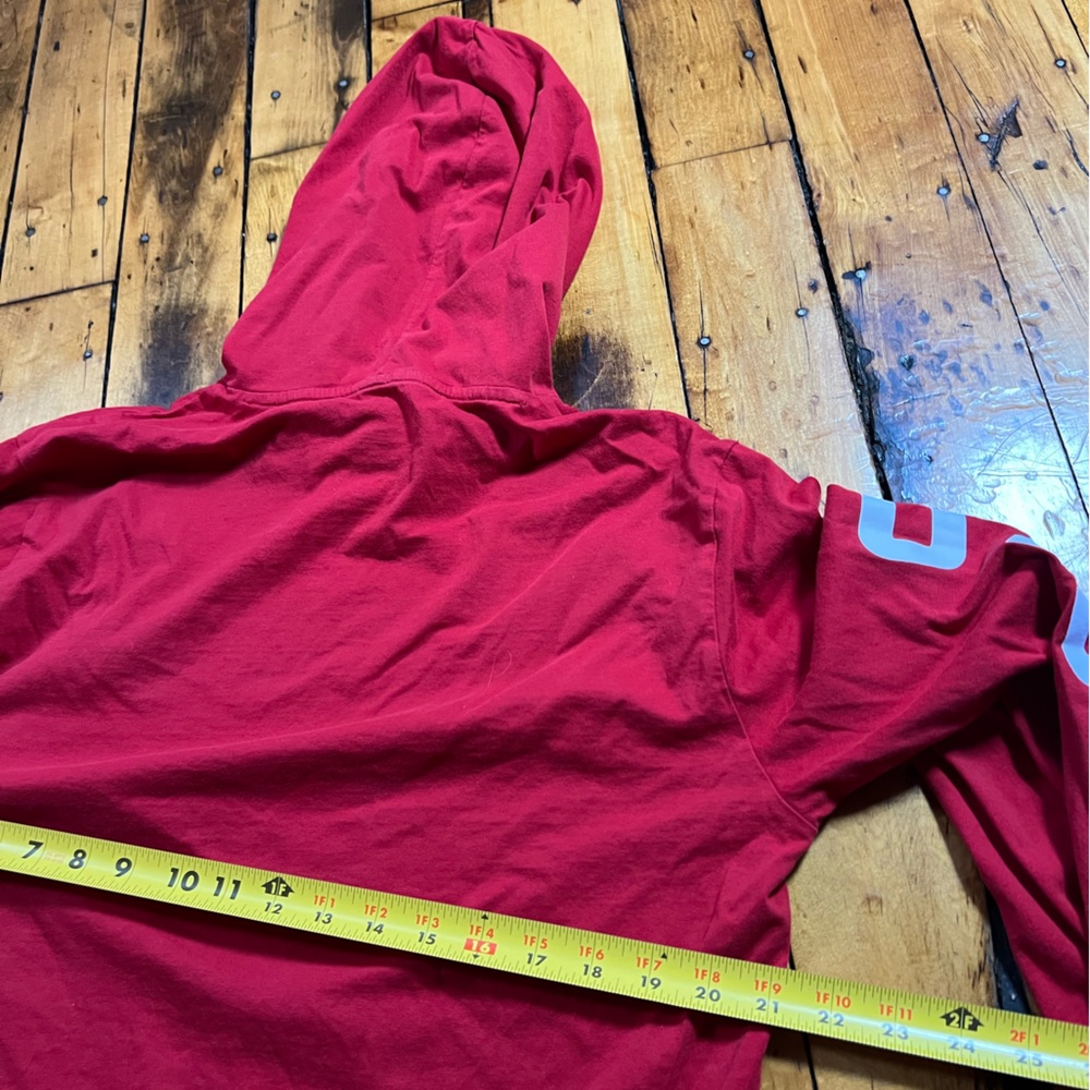 Polo Ralph Lauren Mens Large Big Pony Spellout Logo American Flag Red Hoodie Tee - Picture 8 of 8